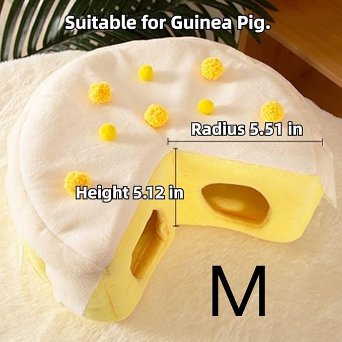 Cozy Cake Hamster House - Soft Plush Hideout &amp; Tunnel Bed for Guinea Pigs, Syrian Hamsters, and Small Animals - Adorable, Warm &amp; Washable Hideaway for All Seasons, Perfect Cage Accessory