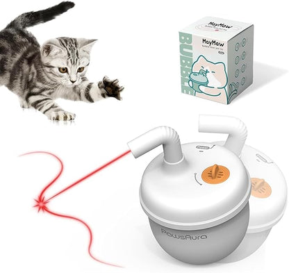 Automatic Laser Cat Interactive Toy, Self-Balancing 360° Auto-Spin Laser Pointer with Catnip Hole, Triple-Sensory – Kitten Sight, Smell &amp; Touch, Boredom Relief Toy for Indoor Adult Cat (white)