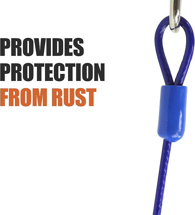 BV Dog Tie Out Cable 25 Feet - Heavy Duty Dog Lead Up to 60 Pounds - Reflective &amp; Rust-Free with Quick Release Swivel Clips &amp; 360° Rotating Clasp - Tangle-Free Dogs Runner for Yard (Blue, Pair)