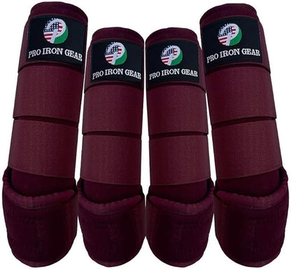 Horse Medicine Brushing Boots Leg Wraps Protection Gear Set of 2 and Set of 4 in 14 Colors