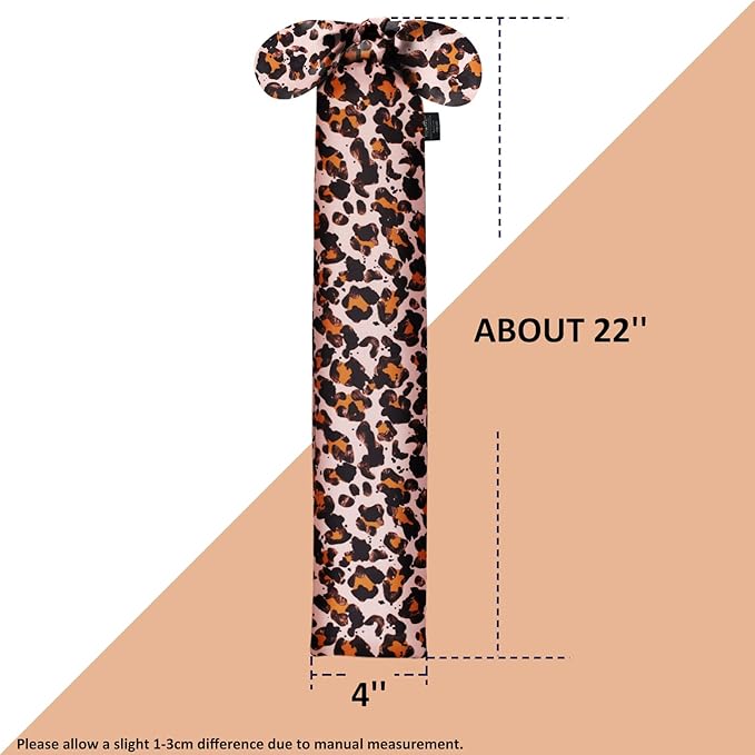 Harrison Howard Stretchy Tail Bag Breathable Horse Tail Guard Slip on Design Protect Horse Tail 2 Strand Closure Straps Keep Tail Clean &amp; Protected 22" L Length Makes Grooming Easy-Leopard Print