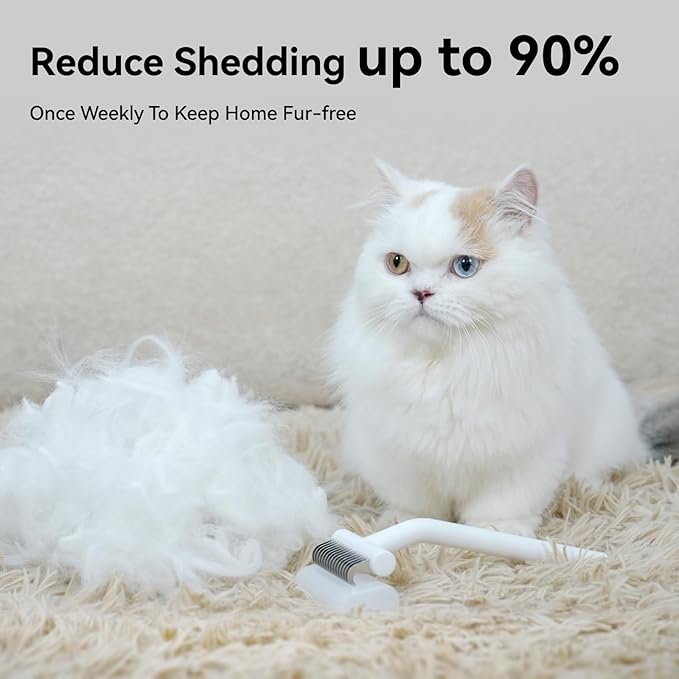 aumuca Undercoat Rake for Cats &amp; Small/Medium Dogs – Deshedding Brush &amp; Dematting Comb for Double-Coated Pets with Long or Short Hair, Matted Fur – Grooming Tool for Kitten, Puppy, Rabbit and Horse