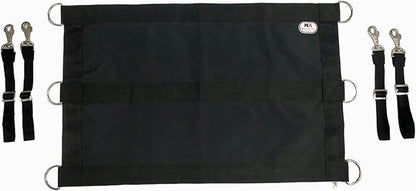 Majestic Ally 1200D 29"x19" Horse Stall Guard with Replaceable and Adjustable Length Straps and Replaceable Hardware (Black Black)