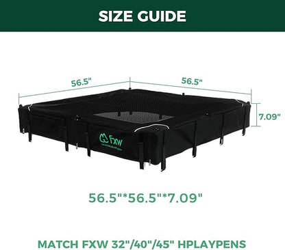 FXW Homeplus Unleashed Indoor Dog Playpen - Stress-Free and Safe Play, Heavy Duty 32 Inch 8 Wire Panels with Playpen Cover for Small and Medium Dogs, Black│Patented