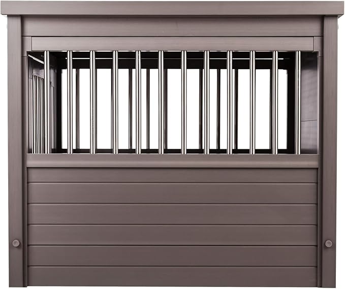 New Age Pet ECOFLEX Dog Crate End Table - Furniture-Style Pet Crate for Crate Trained Dogs - Stainless Steel Tubing &amp; a Latched Closure - 10 Year Manufacturer&