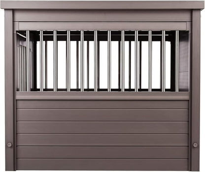New Age Pet ECOFLEX Dog Crate End Table - Furniture-Style Pet Crate for Crate Trained Dogs - Stainless Steel Tubing &amp; a Latched Closure - 10 Year Manufacturer&
