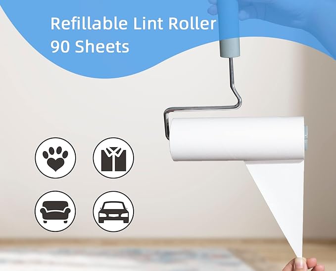 Extra Sticky Large Surface Lint Roller, 6.3&