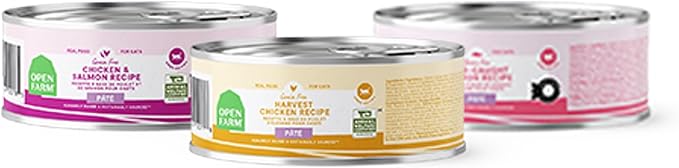 Open Farm Canned Cat Food Variety Pack, Paté for Complete &amp; Balanced Nutrition, Grain-Free and Legume-Free Wet Cat Food, 2.8oz Cans (Case of 12)