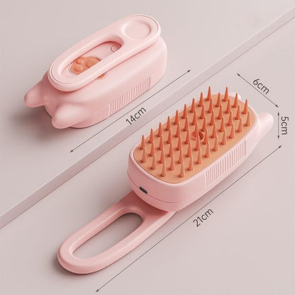 Pet Grooming Brushm,Cat Brush,3 In1 Spray Cat BrushSelf-Cleaning Wet Dog Comb with USB Rechargeable &amp; Water Tank,Suitable for Dogs,Cats to Reduces Flying Hair (Pink)