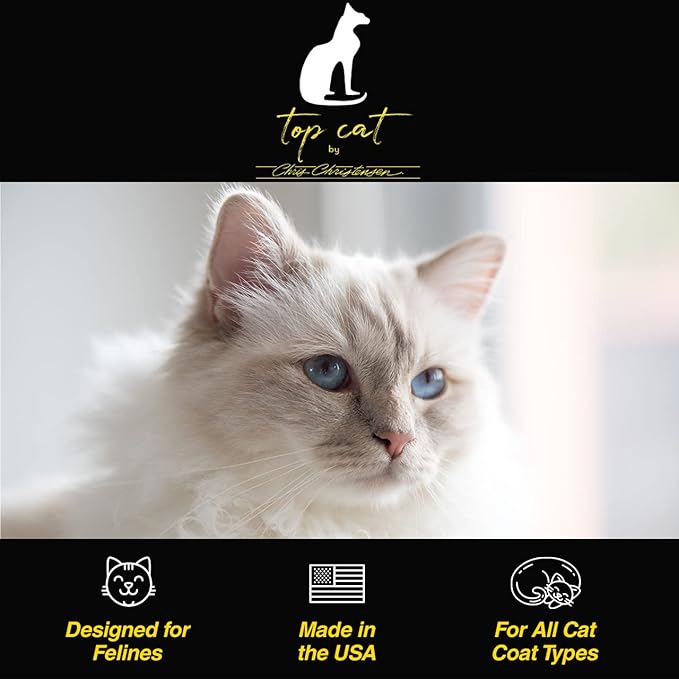 Chris Christensen Top Cat Shine Shampoo for Cats, Groom Like a Professional, Restores Dry &amp; Brittle Coat, Creates a Gorgeous Shine, Made in USA, 32 oz
