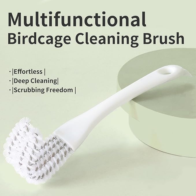 Bird Cage Cleaner with Long Handle &amp; Shovel – Easy Bird Droppings Removal Brush for Parrot &amp; Pet Cages &amp; Bird Perch – Durable Cage Cleaning Tool &amp; Accessory (1)