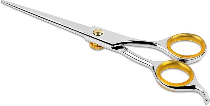 Sharf Gold Touch Pet Grooming Shear | Straight Cat &amp; Dog Grooming Scissors | 6.5 Inch | 440c Japanese Stainless Steel Pet Dog Shearing Scissors | Animal Shears with Removable Comfort Rings
