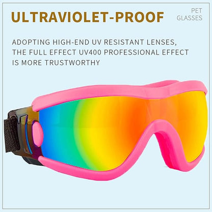Medium Dog Sunglasses with Adjustable Strap UV Protection, Winproof Puppy Sunglasses, Suitable for Dogs Eyes Protection，Soft Dog Goggles
