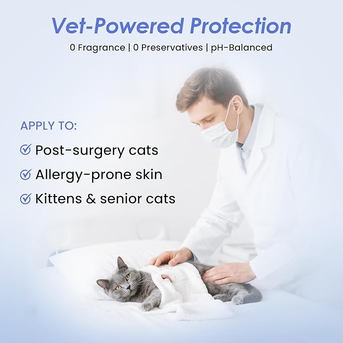 Cat Waterless Shampoo with Brush - No Rinse Formula for Quick Clean Between Baths, Hypoallergenic &amp; Detangling, Reduce Itchy Skin Shedding, Vet-Recommended for Kittens/Senior Cats, Coconut Scent