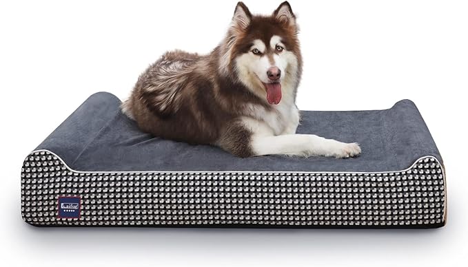 Laifug Orthopedic Memory Foam Extra Large Dog Bed with Pillow and Durable Water Proof Liner &amp; Removable Washable Cover &amp; Smart Design