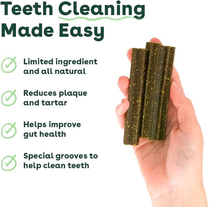 Pupford Dental Chews for Dogs, All-Natural 4-Inch Sticks for Plaque, Tartar &amp; Bad Breath, Grooved Texture, Limited Ingredients, Made in USA (14 Count)