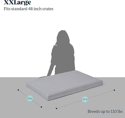 Cybarmour Indestructible Dog Bed - Outdoor Waterproof Chew Proof Dog Crate Pad - Orthopedic Kennel Mat for Aggressive Chewers - Extra Large Breeds &amp; Fits 48-Inch Crate - 47"x29", Limestone