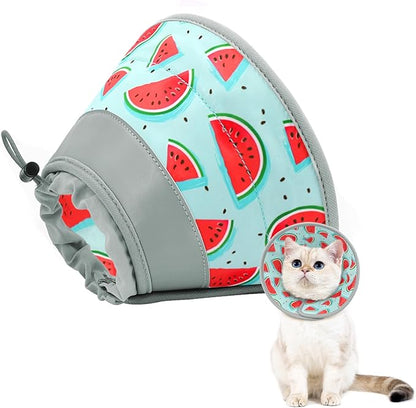 Cat Cone Collar Soft to Stop Licking, Adjustable, Foldable Lightweight Kitten Cones After Surgery Recovery for Cats &amp; Kittens, Cat Cone Alternative (Blue, M)