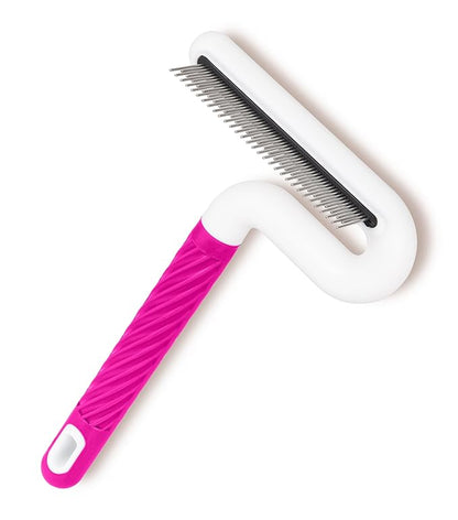 Pet Flea Comb for Dogs &amp; Cats - Grooming Tool with Long &amp; Short Steel Teeth, Safely Removes Tangles and Knots, Gentle Detangling Brush for Pet Hair (TG2044)