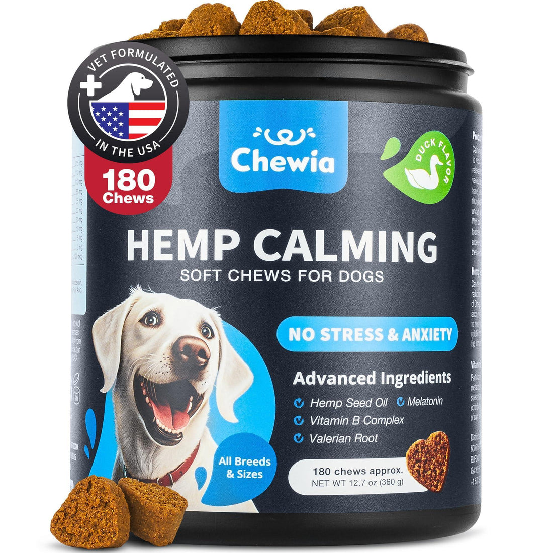 Calming Chews for Dogs Anxiety Relief Melatonin &amp; Valerian Root