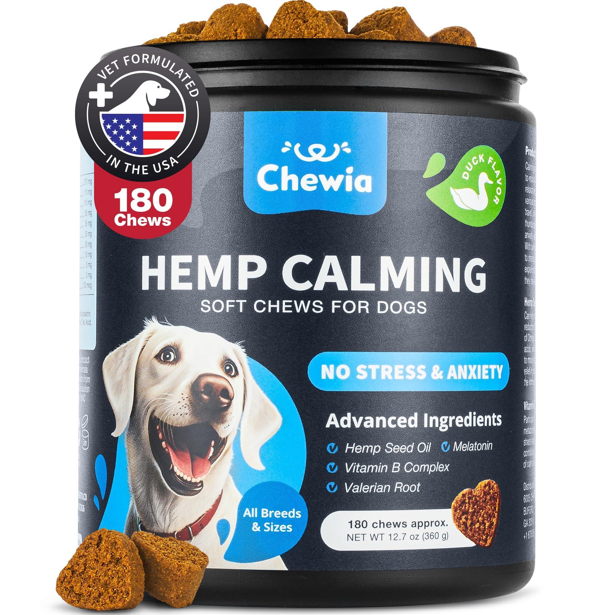 Calming Chews for Dogs Anxiety Relief Melatonin &amp; Valerian Root