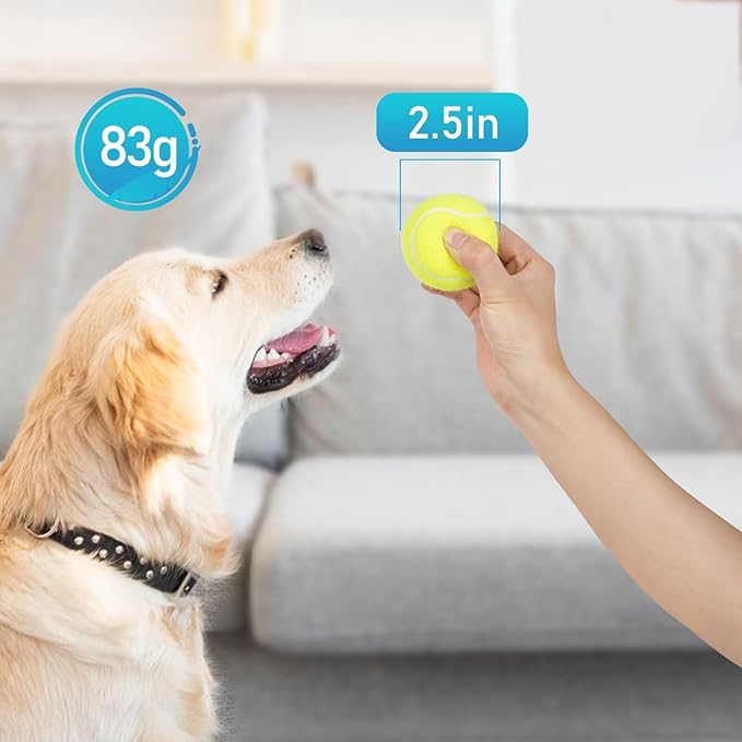 Prime Pets Tennis Balls for Dogs, 2.5 Inch Squeaky Dog Balls for Play &amp; Fetch, Squeaky Tennis Balls for Medium, Large Dogs, Dog Toy Balls