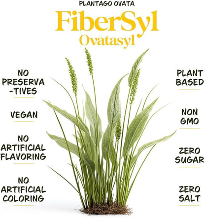 FiberSyl Ovatasyl Prebiotics for Cats Digestive Health - Cat Fiber Supplements for Constipation Relief &amp; Support - Psyllium Husk Seed to Support Digestion Problems - Cat Stool Hardener - 60 Capsules