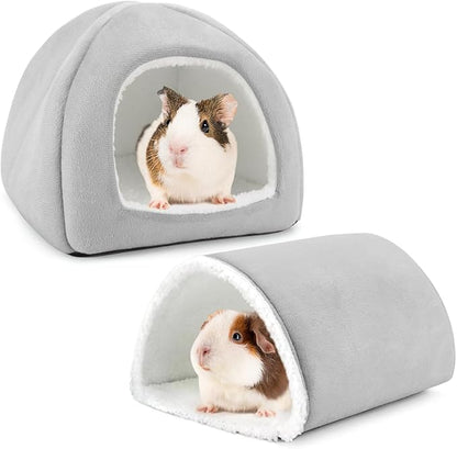 Guinea Pig Hideout and Tunnel Set, Soft Plush Bed &amp; Play Tunnel for Guinea Pigs, Rabbits, Ferrets, Small Animals - Washable Accessories for Resting, Hiding, Exercising