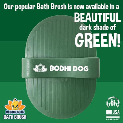 Bodhi Dog Shampoo Brush - Pet Grooming &amp; Bath Supplies for Dogs and Cats - Bath Brush for Long &amp; Short Hair - Premium Scrubber for Shower, Bathing &amp; Massage (One Pack, Dark Green)