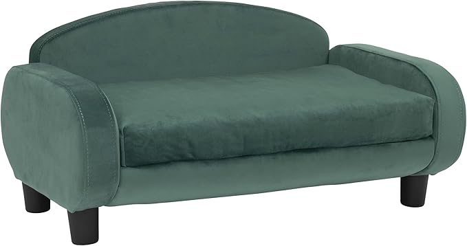 Paws &amp; Purrs Cat Sofa Bed, Pet Couch for Indoor Cats Elevated Cat Beds with Removable Washable Mattress Cover for Kitten, Puppy or Small Animal- 31.5" Wide, Teal