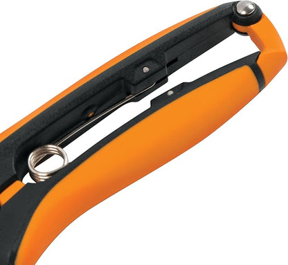 Fiskars Curved Micro-Tip Pruning Snips - 6" Garden Shears with Sheath and SoftGrip Handle - Yard and Garden Tools - Orange/Black