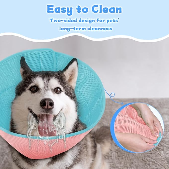 Dog Cone Soft Recovery Collars &amp; Cones After Surgery for Medium Large Dogs, Comfy Ecollars to Stop Licking, Adjustable, Dog Ecollars for Recovery Fabric: Soft Comfort, Ecollars of Shame Alternatives