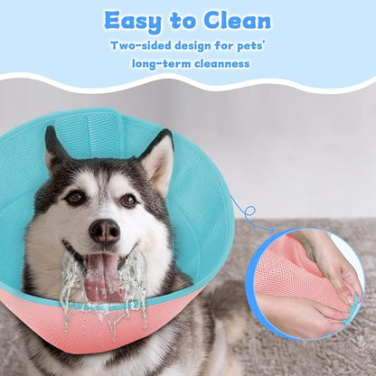 Dog Cone Soft Recovery Collars &amp; Cones After Surgery for Medium Large Dogs, Comfy Ecollars to Stop Licking, Adjustable, Dog Ecollars for Recovery Fabric: Soft Comfort, Ecollars of Shame Alternatives