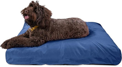 K9 Ballistics Tough Rectangle Pillow Large Dog Bed - Removable Cover, Washable, Durable &amp; Water Resistant Dog Bed Made for Large Dogs 40"x34" Blue Quartz