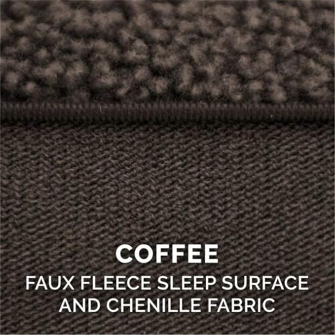 Furhaven Orthopedic Dog Bed for Large Dogs w/ Removable Bolsters &amp; Washable Cover, For Dogs Up to 95 lbs - Plush &amp; Suede Sofa - Espresso, Jumbo/XL