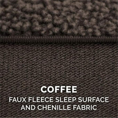 Furhaven Orthopedic Dog Bed for Large Dogs w/ Removable Bolsters &amp; Washable Cover, For Dogs Up to 95 lbs - Plush &amp; Suede Sofa - Espresso, Jumbo/XL