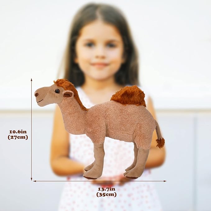 Camel Plush Toy, Stuffed Animal Plushie Doll, Soft Fluffy Like Real Desert Animals Hugging Toy - Present for Every Age &amp; Occasion