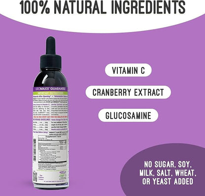 Cat &amp; Dog Urinary Tract Treatment, Bladder &amp; Kidney Support for Dogs and Cats, Powerful Yet Gentle Pet Care, with Liquid Cranberry &amp; Glucosamine, Salmon Flavor, 6 oz Bottle, 2 Pack