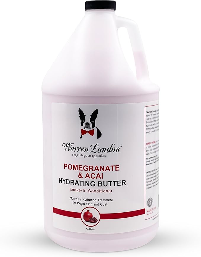 Warren London - Hydrating Butter and Leave-in Conditioner for Dogs Skin and Coat - Pomegranate &amp; Acai - 1gal