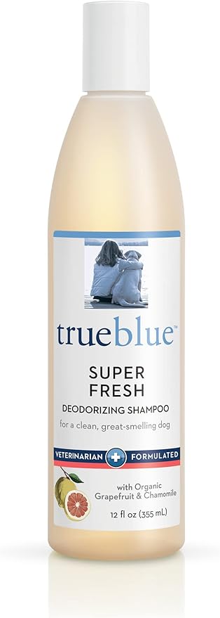 TrueBlue Grapefruit &amp; Chamomile Deodorizing Dog Shampoo – Cleansing Wash, Moisturizing – Toxin Free, Natural Botanical Blend – Tearless – 12 Fl. Oz.