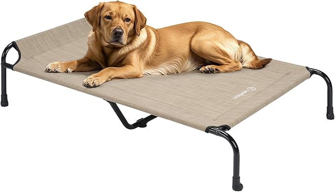 Veehoo Original Elevated Dog Bed - Outdoor Raised Dog Cot, One-Sided Raised Headboard Cooling Pet Bed, Non-Slip &amp; Breathable, XXL, CWC2417A