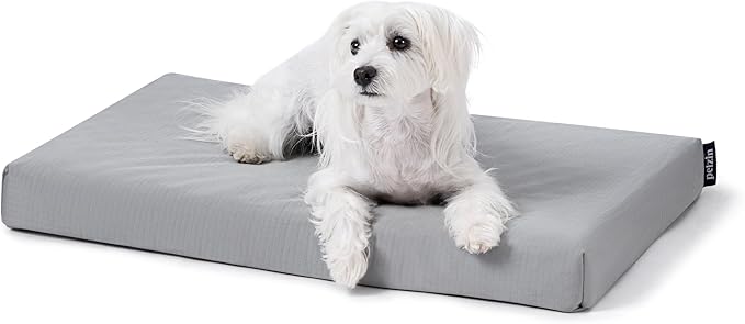 Cybarmour Indestructible Dog Bed - Outdoor Waterproof Chew Proof Dog Crate Pad - Orthopedic Kennel Mat for Aggressive Chewers - Small Breeds &amp; Fits 24-Inch Crate - 23"x16", Limestone