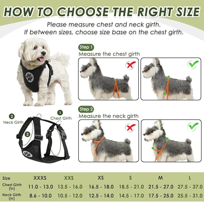 SlowTon Dog Seat Belt Harness for Car, Dog Car Harness Adjustable Mesh Breathable &amp; Dog Seatbelt Safety Tether with Elastic Bungee for Small Medium Large Pets(Black, Double Clip, XXS)