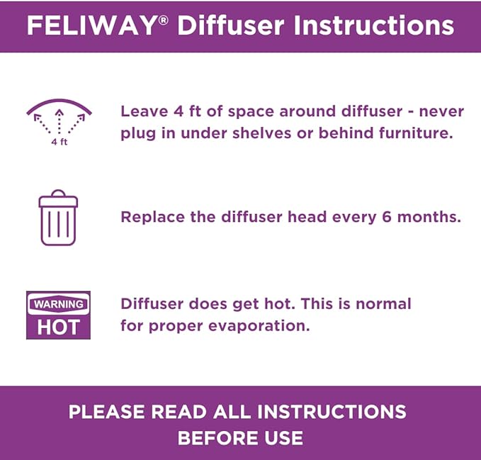 FELIWAY Classic 30 Day Cat Calming Plug In Pheromone Diffuser Starter Kit, 48ml - Helps Reduce Common Signs of Stress in Cats &amp; Kittens, Enhanced Calming