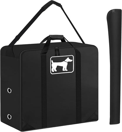 SIRUITON Dog Playpen Storage Bag Fits 40" H 8 Panels and 9 Stakes, Heavy Duty 600D Oxford Fabric Suitable for Foldable Exercise Pet Playpen, Dog Fence Travel Bag with Reinforcing Plate &amp; Shoulder