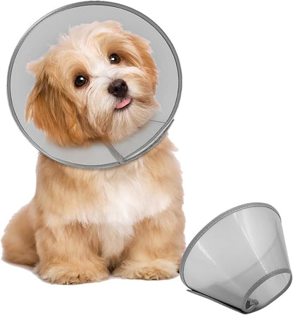 Supet Dog Cone Collar Adjustable After Surgery, Comfortable Pet Recovery Collar &amp; Cone for Large Medium Small Dogs, Elizabethan Dog Neck Collar Plastic Practical