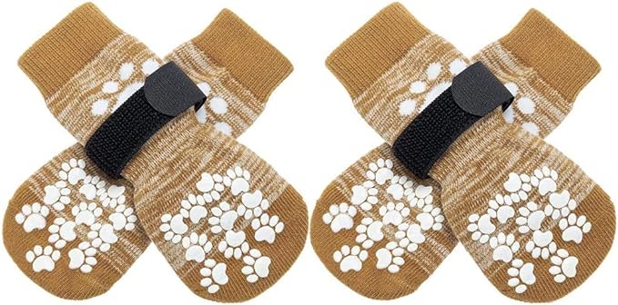 EXPAWLORER Anti Slip Dog Socks to Prevent Licking Paws, Dog Shoes for Hot Pavement, Dog Booties for Small Medium Large Senior Dogs, Traction Control Dog Boots &amp; Paw Protectors for Hardwood Floors