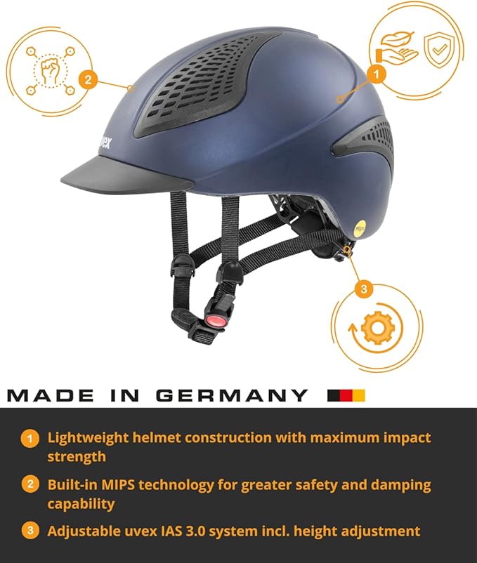 uvex exxential II MIPS Horse Riding Helmet for Women &amp; Men - Adjustable Helmet with Integrated MIPS System