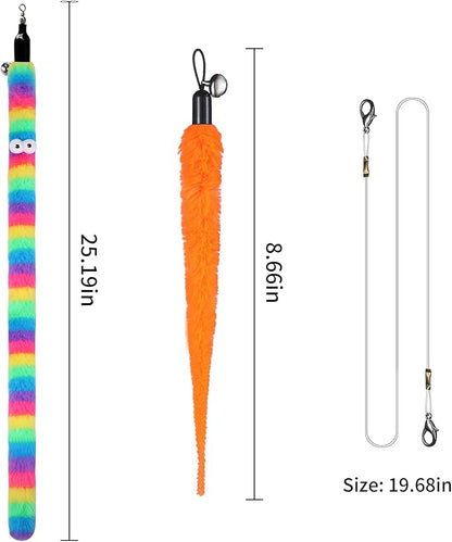 Cat Wand Toy Set, 11 Pcs Including Worm &amp; Snake Refills, Wand Replacement Rope, for Bored Indoor Adult Cats &amp; Kittens