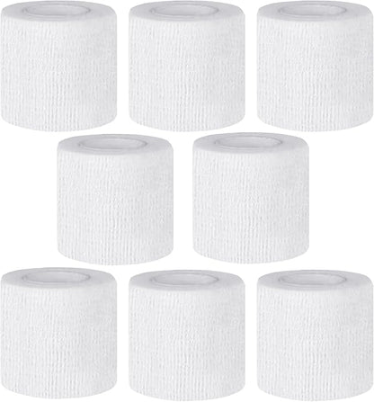 Self Adhesive Bandage Wrap,2 Inch White Elastic Cohesive Bandages, Vet Wrap for Dogs,Tattoo Grip Sports Breathable Tape Bulk for First Aid, Wrist Sprains Protection